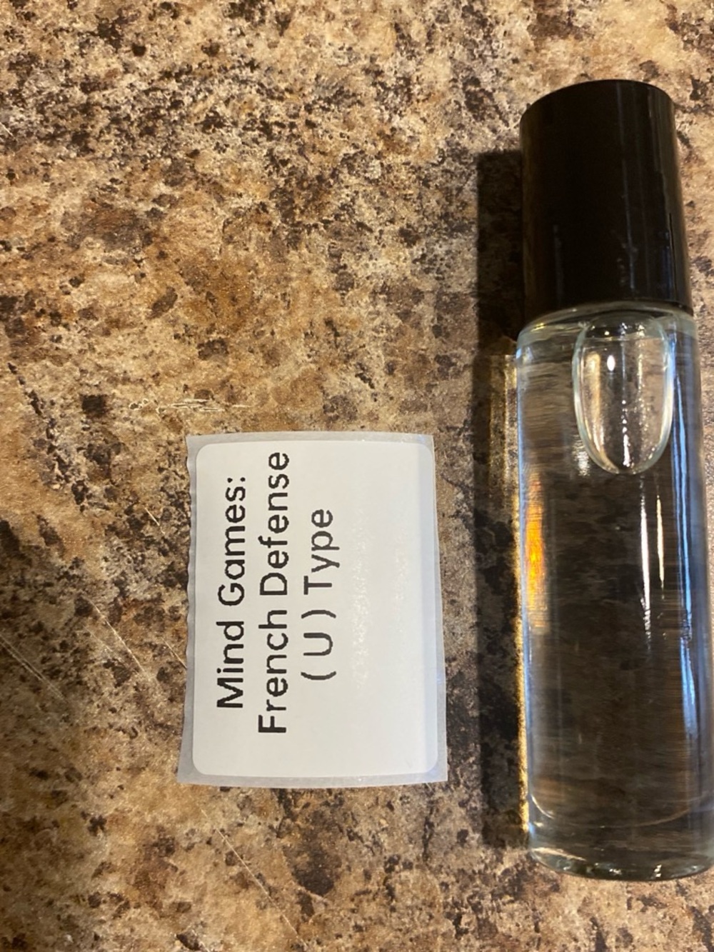 Glass Roll-On Bottle with Black Cap - Clear Liquid
